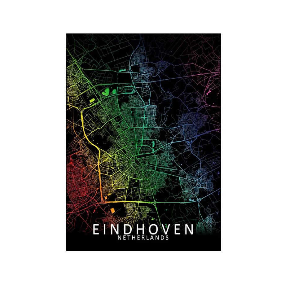 Цвет: желтый 5D DIY Diamond Painting Netherlands Breda Rotterdam Tilburg Eindhoven Amsterdam-Rainbow City Map Art Wall Decor Map Painting - Цвет: Цвет: желтый