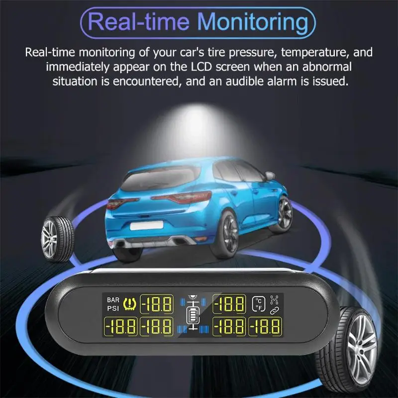 Автомобиль TPMS Солнечная зарядка Авто RV грузовых шин давление мониторинга сигнализации системы с 6 колеса внешние датчики