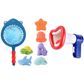 

Bab Children's Play Water Game Baby Bathroom Bath Water Toy Kit with Hobbies Red and Blue & Mini Funny Vocal Toys