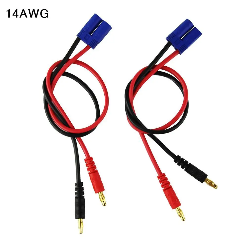 

2PCS EC5 Male Connector Plug 4mm Banana Battery Charge Lead Adapter Cable 11.8in