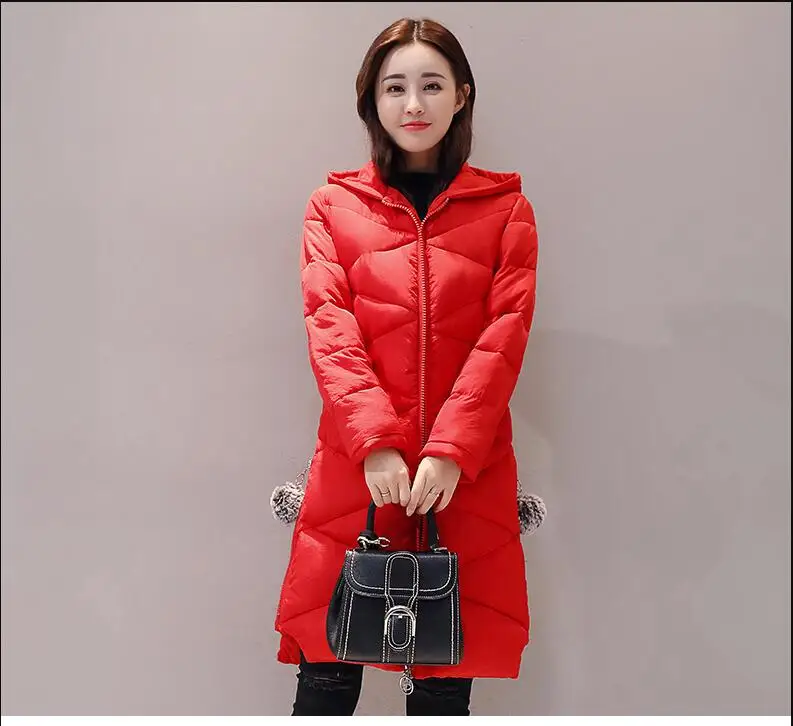 Г. Nouveautte veste d'hiver femmes A capuche longue верхняя одежда coton-remburré manteau d'hiver femmes parkas grande taille vlectemen - Цвет: Красный