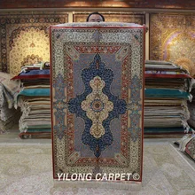 Yilong 3'x5' ручной персидский ковер цветочный турецкий Восточный изысканный Шелковый ковер(ZQG308A