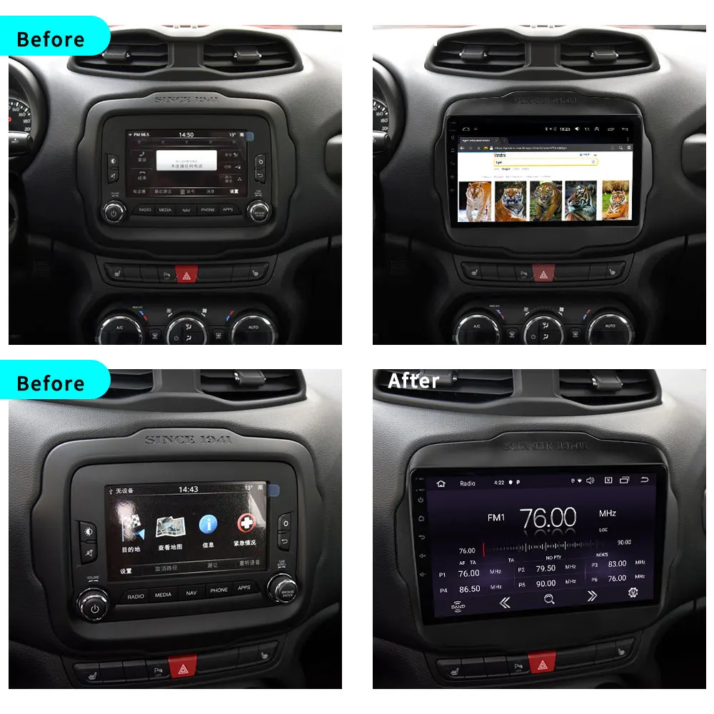 EKIY " ips Автомобильный мультимедийный Android 9,0 авто радио для Jeep Renegade Navi gps навигация 4G стерео видео плеер