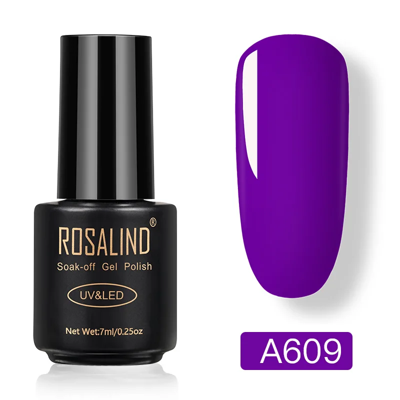 7ml neon A609 ROSALIND гель для ногтей Полупостоянный Гибридный лак УФ светодиодный лак для ногтей Гель-лак для маникюра дизайн ногтей верхнее и Базовое покрытие - Цвет: 7ml neon A609