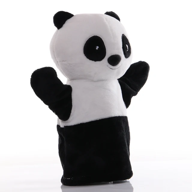 1pcs 25cm Hand Puppet Panda Animal Plush Toys Baby Educational Hand Puppets Story Pretend Playing Dolls for Kids Children Gifts 3