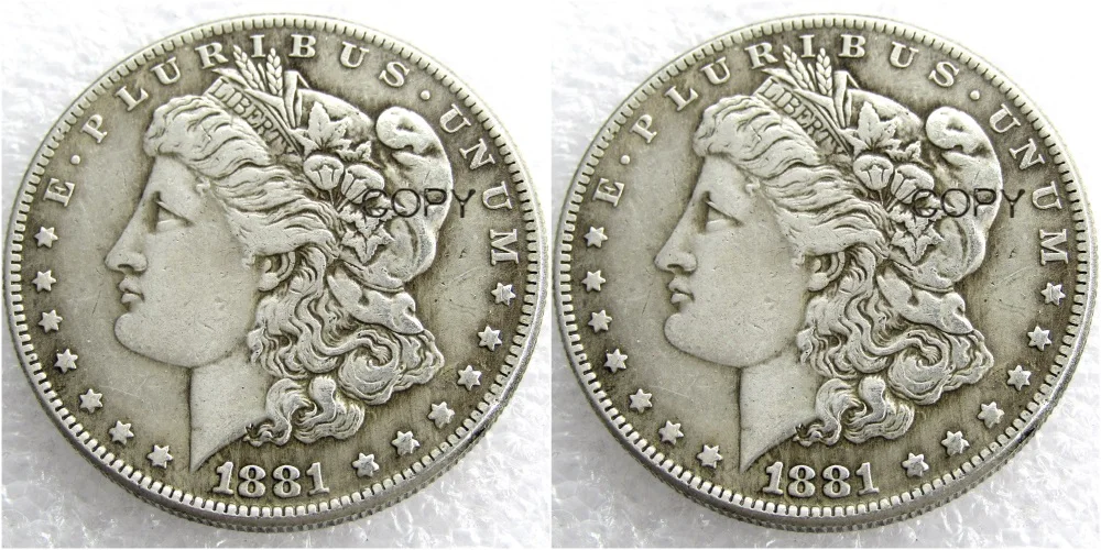 Монеты США 1881/1881 двухсторонние UNC/старые цветные монеты Morgan копия доллара