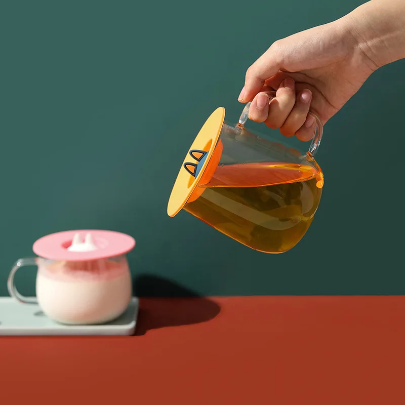 Cat Ear Reusable Silicone Cup Cover Anti-dust Thermal Insulation Cup Lid Seals Mugs Cover Drinkware Parts Food Cover Preservation Cover Fresh Keeping Cover