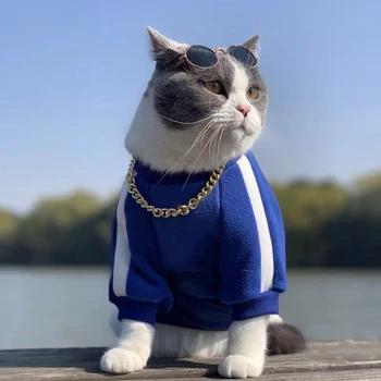 

Fashion Pet Dog Jersey Hoodie Sports Style Clothes Cat Winter Warm Jacket Small Medium Large Dogs Pug Corgi Dropshipping YSC02