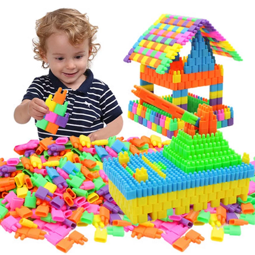 Hot 500pc Fashion Plastic Bullet Building Blocks Kids Baby Educational Toys For Boys And Girls Children Christmas Gift