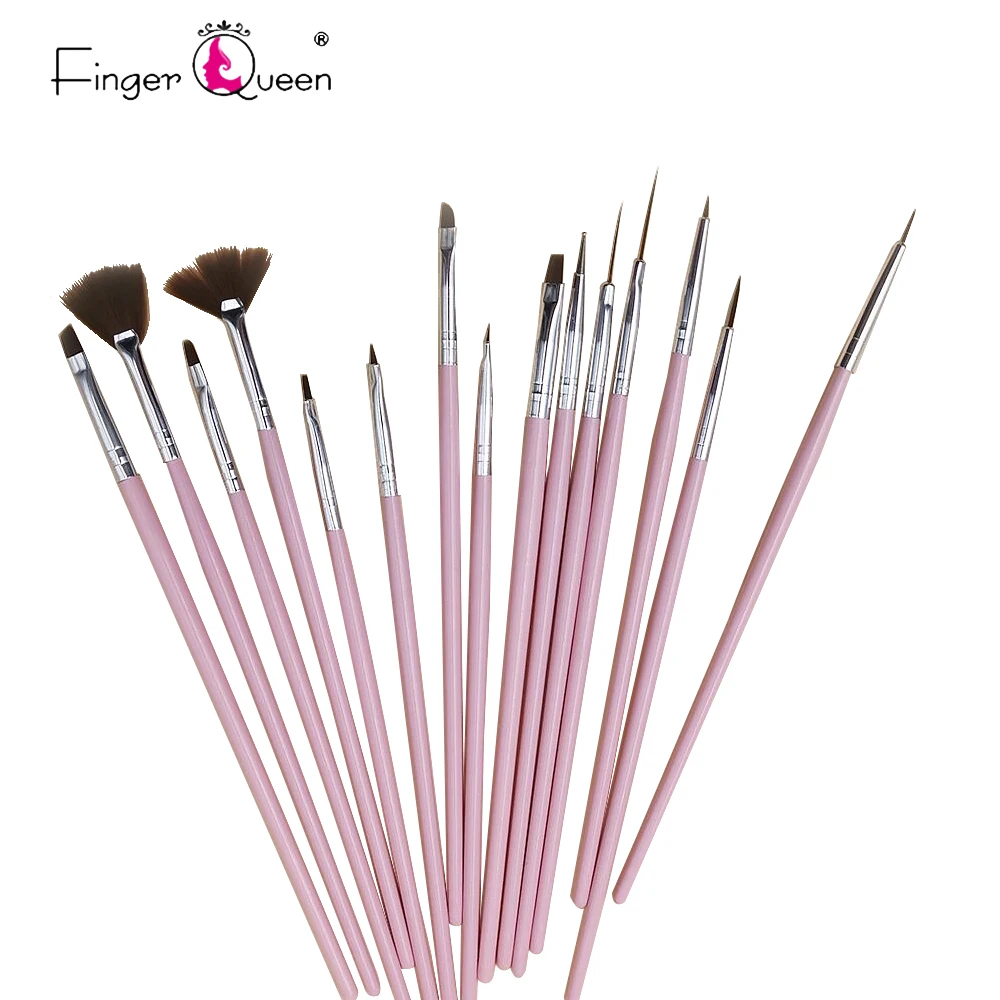 Ногтей кисти для маникюра кисти гель для ногтей 15 шт./компл. эффектом деграде(переход от темного к щетка для Градиент для Гель-лак для ногтей для рисования Рисование B-001