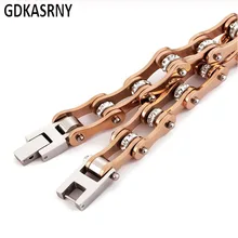 Голограмма Панк Мода велосипеды для женщин цепь нержавеющая сталь Розовое Золото Браслеты День Святого Валентина ювелирные изделия подарок Bijoux Femme