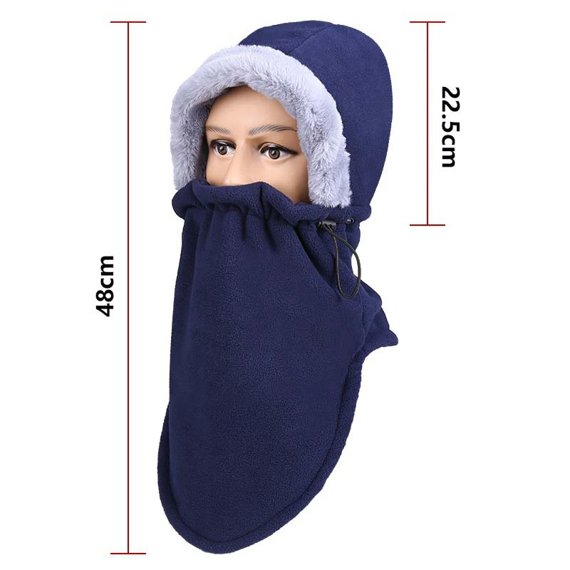 Winter Full Face Mask Warm Windproof Cycling Thermal Fleece Mask Hood Neck Scarf Men Women Headgear for Outdoor Ski Bike Riding