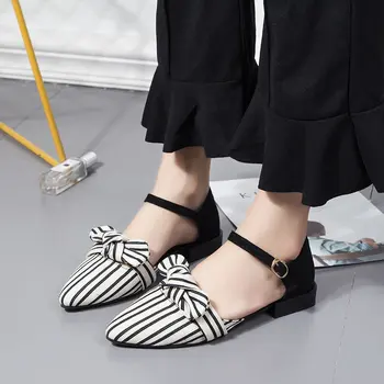 

Fashion Low-heeled Anti-skid Shoes Women Summer Autumn Skid-proof Square Toe Flat Korea Style Sandals Shoes Shallow Simple Shoe