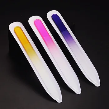 

Randomly Colors Durable Crystal Glass n ail Beauty m anicure Device Buffer Art Files Tools for Women Girl Professional Polishing