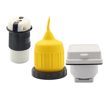 

3PCS 30A Power Socket Power Inlet Plug Twist Locking Connector W/Waterproof Cover Boot Kit For Caravan RV Touring Car