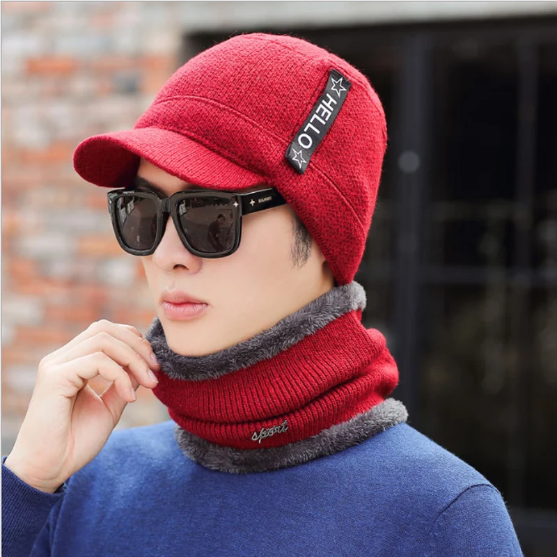 Зимние шапки для мужчин Skullies Beanie шапка зимняя шапка для мужчин и женщин шерстяной шарф шапка s Набор Балаклава маска Gorras Bonnet вязаная шапка