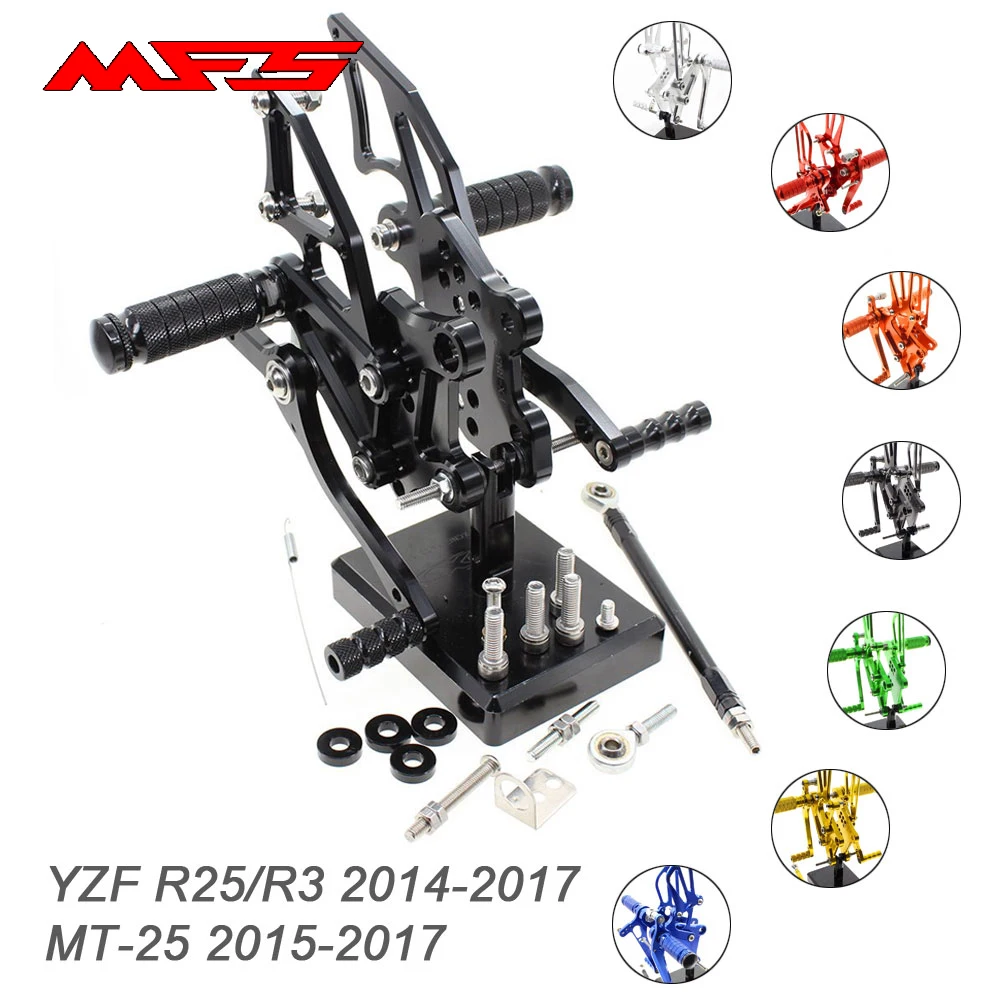 MFS мотоцикл Rearset ЧПУ Регулируемые подножки для Yamaha MT 25 подставки для ног MT25 задний Набор подножки