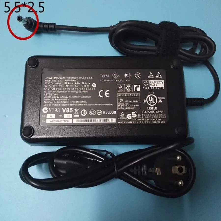 

Genuine ADP-150TB B 19V 7.9A 150W 5.5*2.5mm Laptop Power Charger for ASUS VX7 G73S G74 G53S G74S G53SX ADP-150NB D AC Adapter