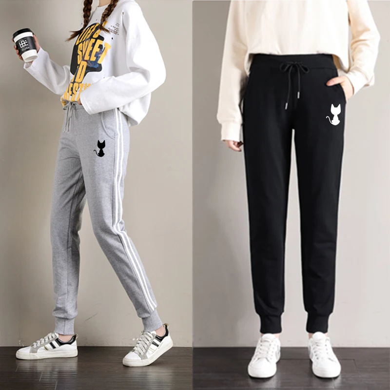 Spring And Autumn Women Sweatpants Loose Long Pants Jogger Trousers Casual Sports Fitness Solid Jogging  6 Colors