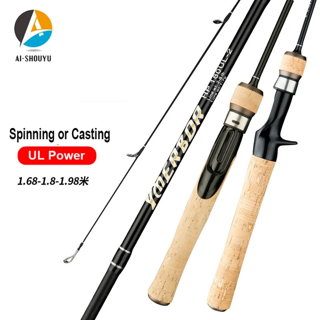 AI-SHOUYU 2022 New Trout Fishing Rod 1.68m 1.8m 1.98m UL Fast Action Carbon Fishing  Pole Solid Tip Lure wt 2-8g Line wt 2-6lb - AliExpress