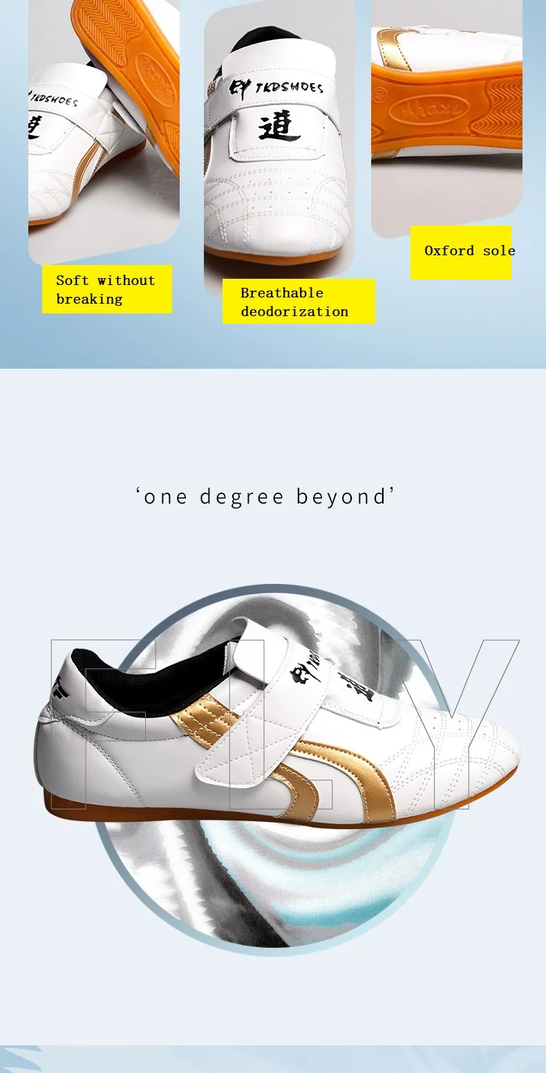 Description Picture 2 of itemTaekwondo Shoes Martial Arts Sneaker Boxing Karate Kung Fu Tai Chi Shoes Black Stripes Sneakers Lightweight