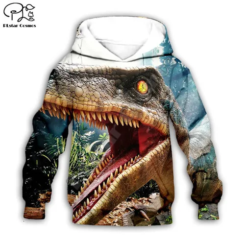 Kids hoodies Для малышей и детей постарше, футболка, одежда для девочек, мальчик, сын мультфильм Динозавр юркского периода принт 3D толстовки с капюшоном/застежки-молнии/Футболка Пуловер для малышей штаны K17 - Цвет: Kids hoodies
