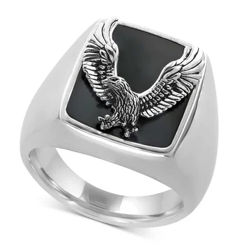 

Domineering Stainless Steel American Eagle Rings Motorcycle Party Personality Men's Ring Biker Hip Hop Rock Ring Jewelry