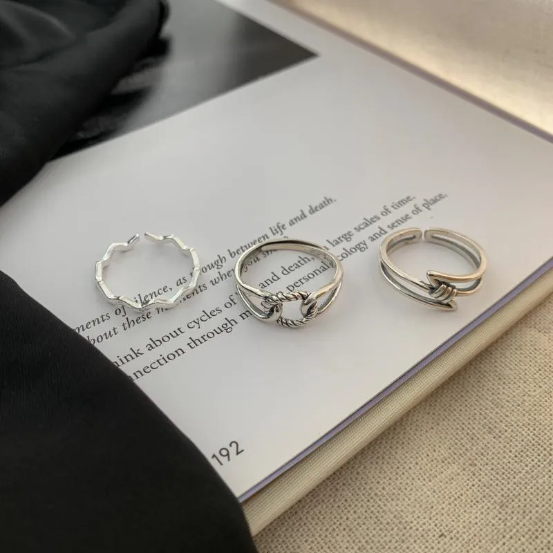 

2021 New Fashion Women's Retro Hip Hop Style Waven Knot Combination Ring Women Sexy Party Index Finger Ring Jewerly