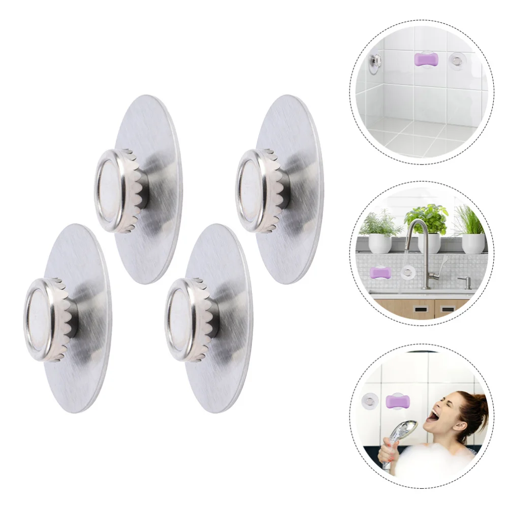 4pcs Soap Suction Holders Soap Bar Holder Soap Saver for Home (Silver)Portable Soap