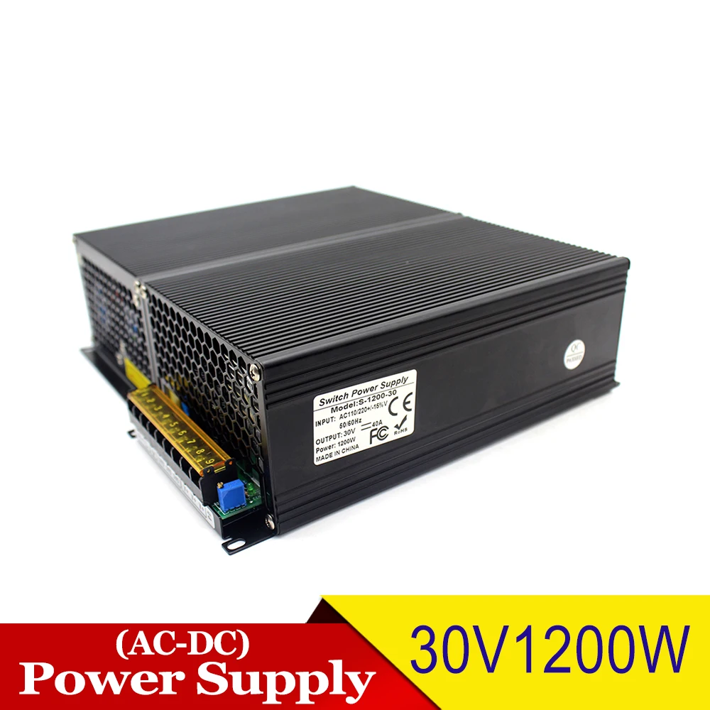 Высокое качество новая модель DC30V 40A 1200W Импульсный блок питания AC 110-220V вход до 30V Выходной адаптер питания для освещения