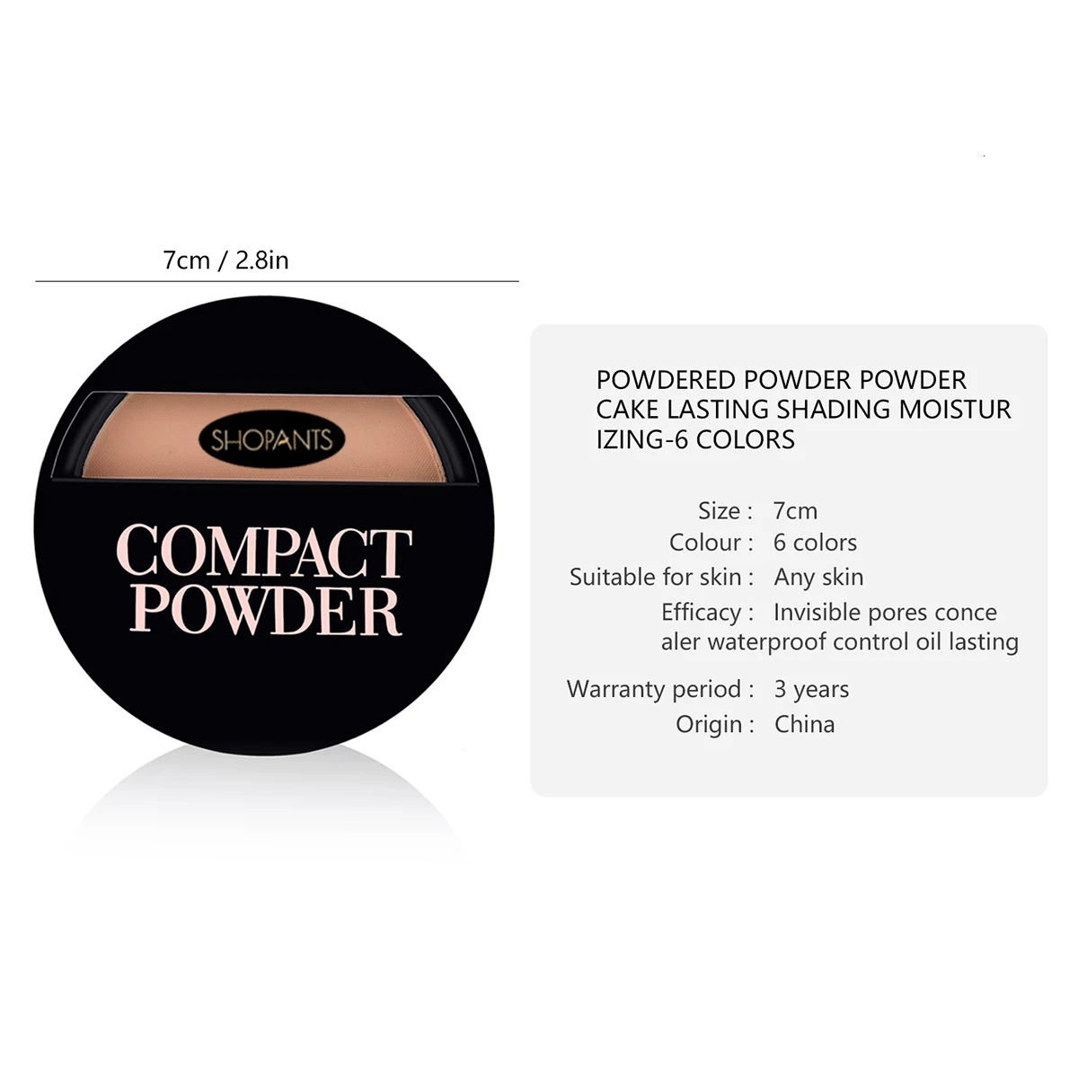 SHOPANTS Matte Makeup Pressed Powder Compact Loose Powder Oil Control Pores Invisible Translucent Natural Long Lasting Powder