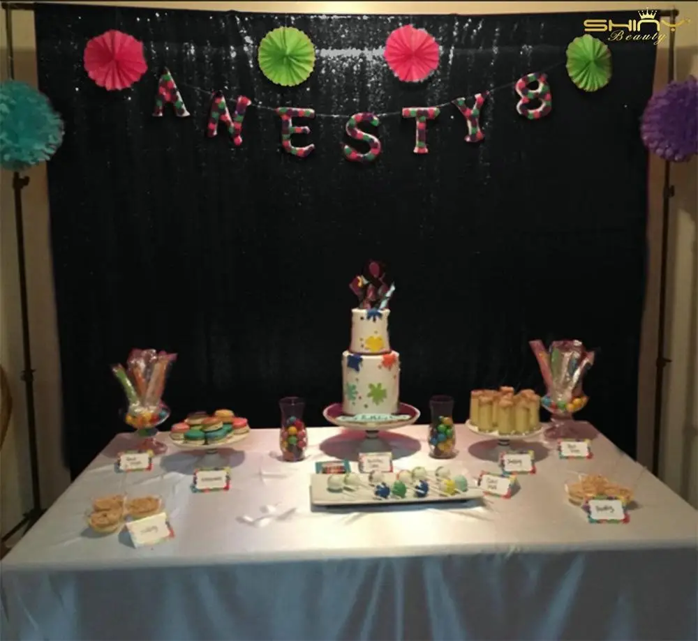 

5x6ft-150x180cm Black Background Curtain Black Color Shimmer Backdrop Halloween Decoration-M190924