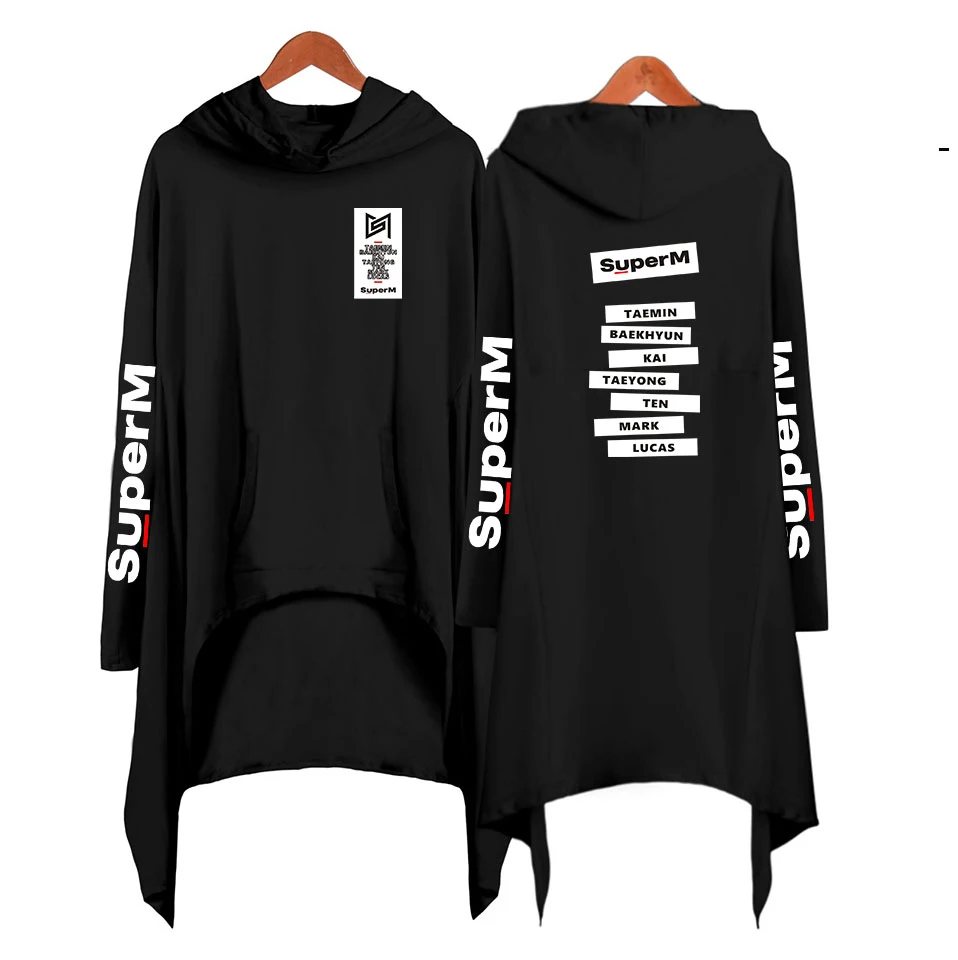 Новинка 2019! Необычные толстовки SuperM Ablum модные негабаритные Ulzzang с капюшоном