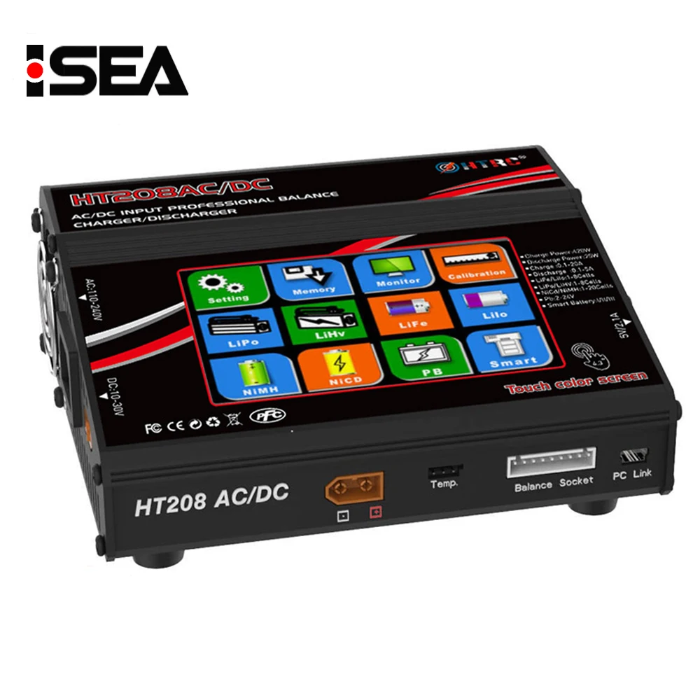 HTRC HT208 AC DC 420 Вт 20A ЖК-дисплей сенсорный экран баланс зарядное устройство Dis зарядное устройство для s 1-8 s Lilon LiPo LiFe LiHV Nicd NiM PB батарея зарядки
