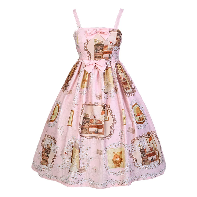 Повседневное платье в стиле Лолиты с принтом в виде лисы и букв от Idream