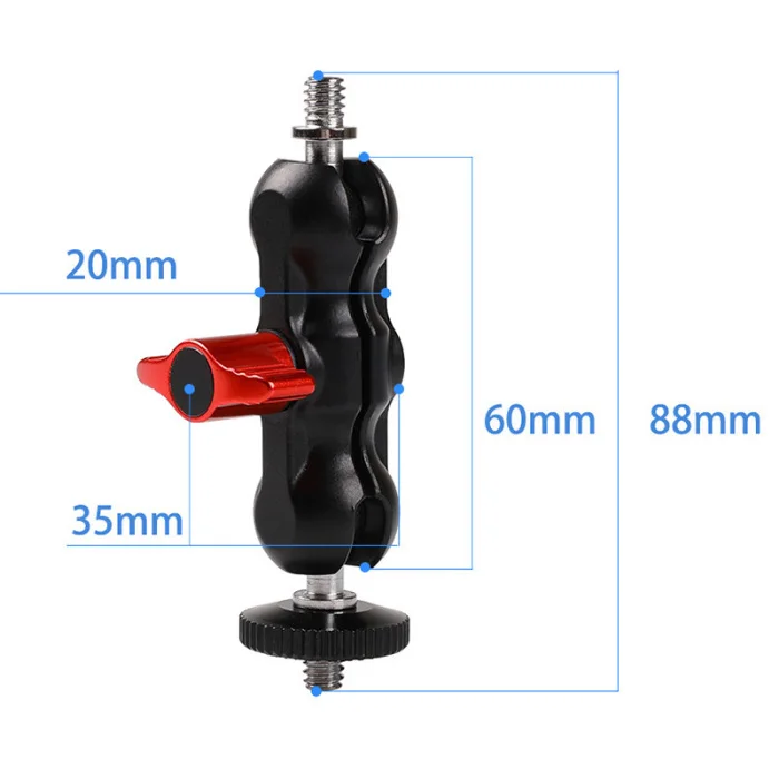 Double Ball Head Magic Arm Mount Clamp Bracket Adapter Support for SLR Cameras NK-Shopping