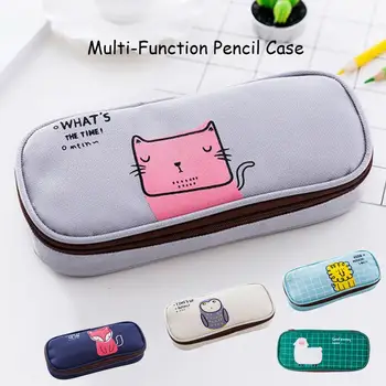 

Cartoon Pencil Case Large Capacity Pencil Bag Stationery Pen Organizer Pouch with Zip for Kids Students School Office Supplies