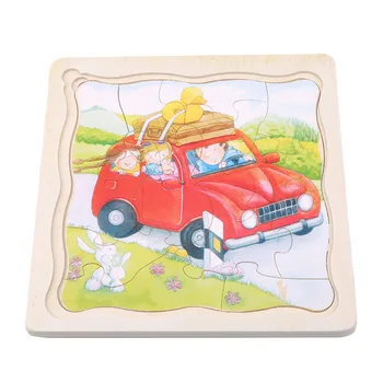 

Kids Educational Toy Story multi-layer Wooden Puzzle For Baby Early Learning Day Life Butterfly Grow Up Puzzle toys