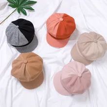 Детский берет для маленьких девочек; Новая осенне-зимняя Удобная дышащая Кепка в клетку; коллекция года; сезон осень-зима; НОВАЯ шапка для женщин; уличная одежда