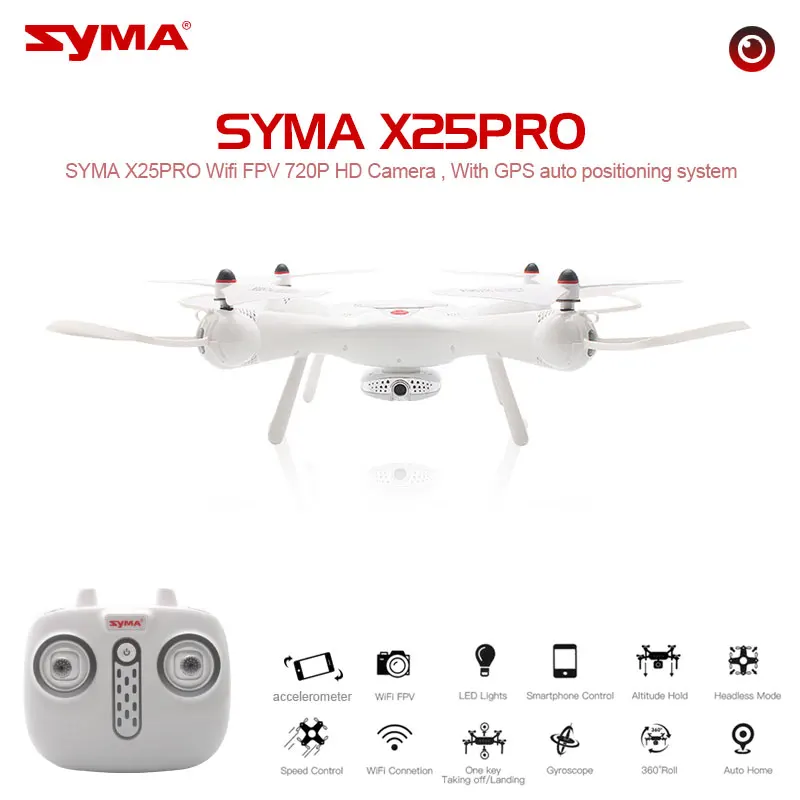 Дрон Syma X25PRO Wi Fi FPV Регулируемый 720P RC беспилотный с камерой Quadcopter RTF GPS положение