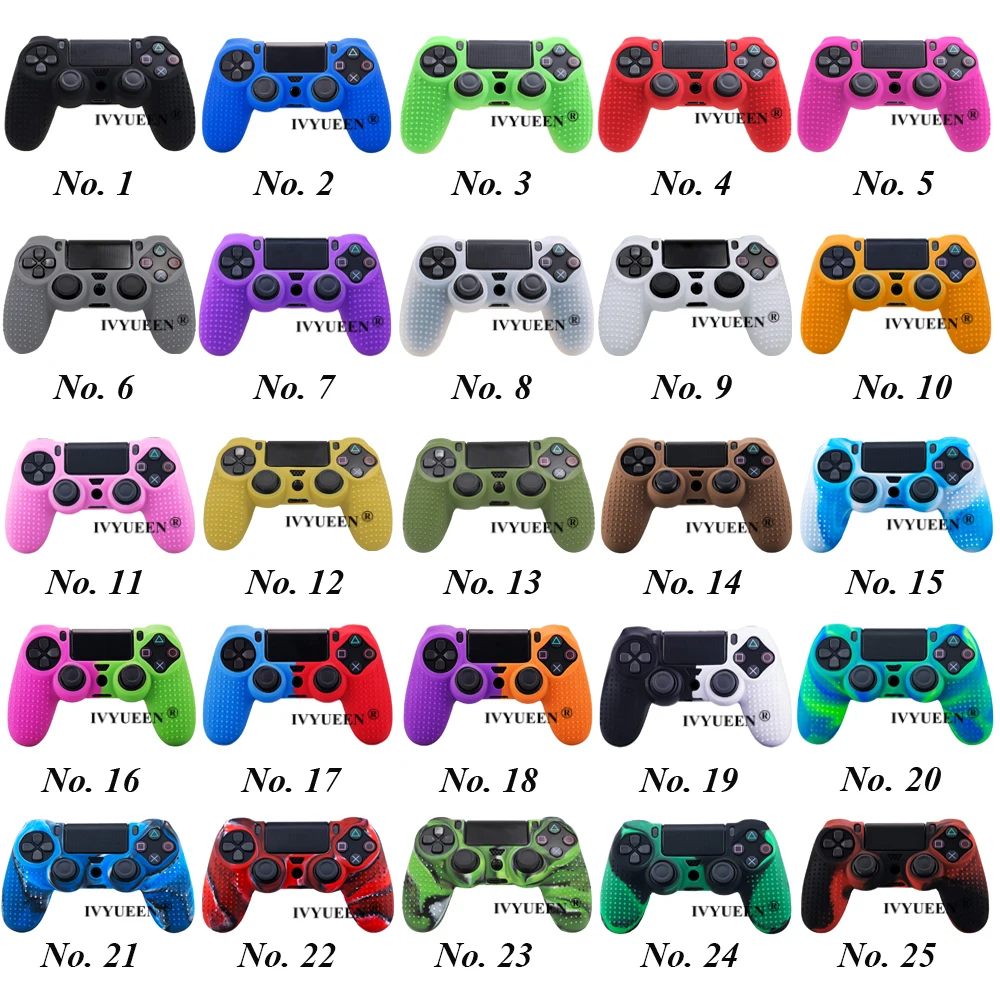 IVYUEEN 25 цветов Противоскользящий силиконовый чехол для sony playstation Dualshock 4 PS4 DS4 Pro тонкий контроллер и ручка