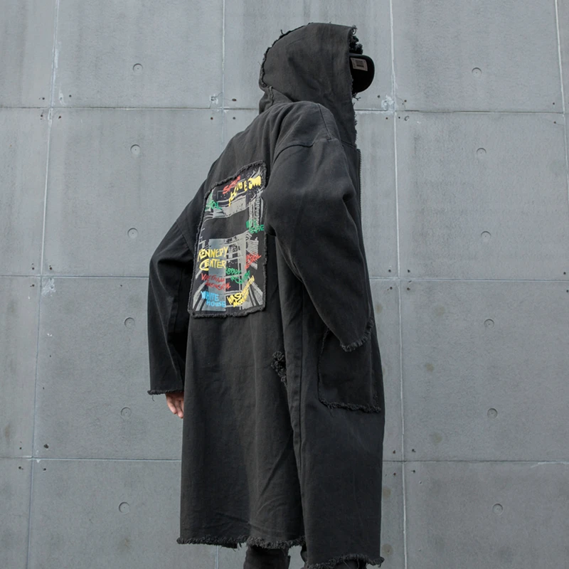 zipper jeans jacket rough edge|Trench 