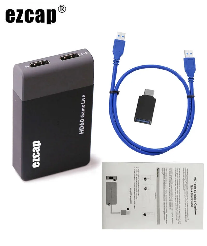 1080P 60fps HDMI к USB 3 0 видеозапись карточная игра прямая трансляция пластина Mic вход ТВ