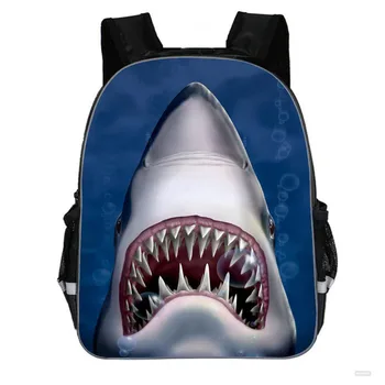 

New Blue Underwater Dolphin Shark School Bags Printing Kids 3D Animal Schoolbag Fashion Teenagers Backpack Girls Boys Schoolbag
