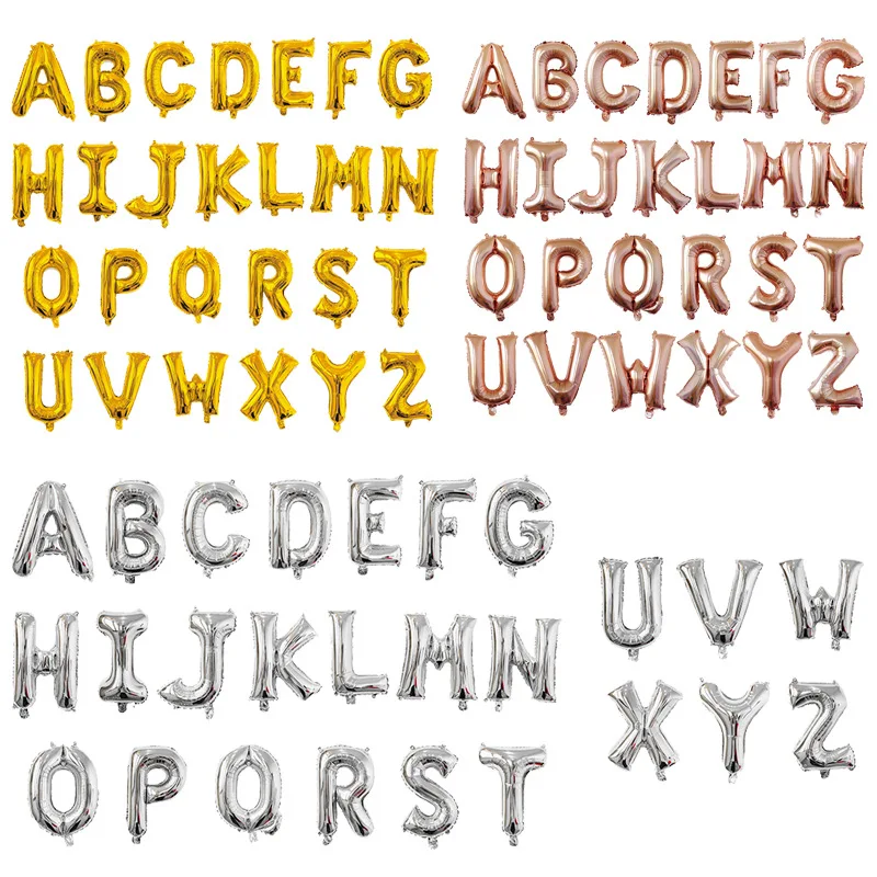 Balpubblicitaria Es Laminados De Alumitio Para Festa De Aniversàrio Infantil 16 Pollici, Letras Alfabeto Rosa Dourado Azul E Rosa, Materiale