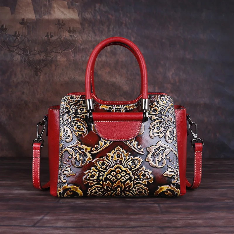 

2019 New Style, Individual Embossed, Retro Handbag, Genuine Leather, Fashion, Diagonal and Cross-over Women.