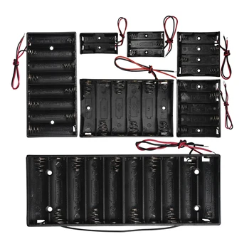 

1Pcs 2x 3x 4x 5x 6x 8x 10x AA Size Battery Holder Case Box With Leads No Cover&Switch Batteries Organizer Plastic Storage