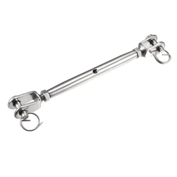 

uxcell Jaw and Jaw Turnbuckle,304 Stainless Steel M5 Closed Body Jaw Turnbuckle Rigging Bottle Screw for Wire Rope Cable