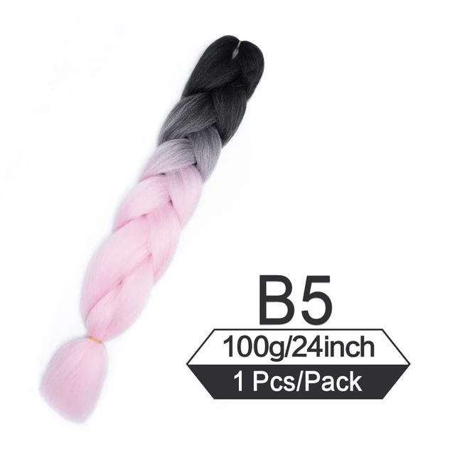 24 Inch Jumbo Braiding Hair Extensions For Box Twist Braid Accessorie Pre Stretched Afro Fake Hair Wholesale Jumbo Crochet Braid #1B