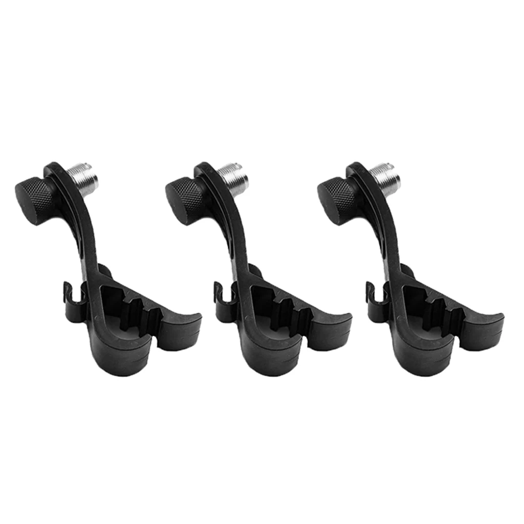 3 Pcs Adjustable Clip On Drum Rim Shockproof Mount Microphone Mic Clamp Holder Drum Mount
